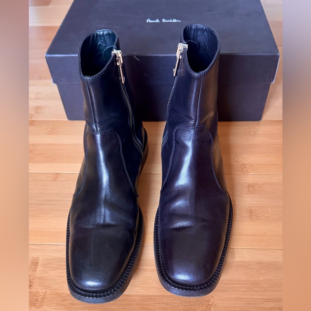 Black Leather Men's Boots Paul Smith
